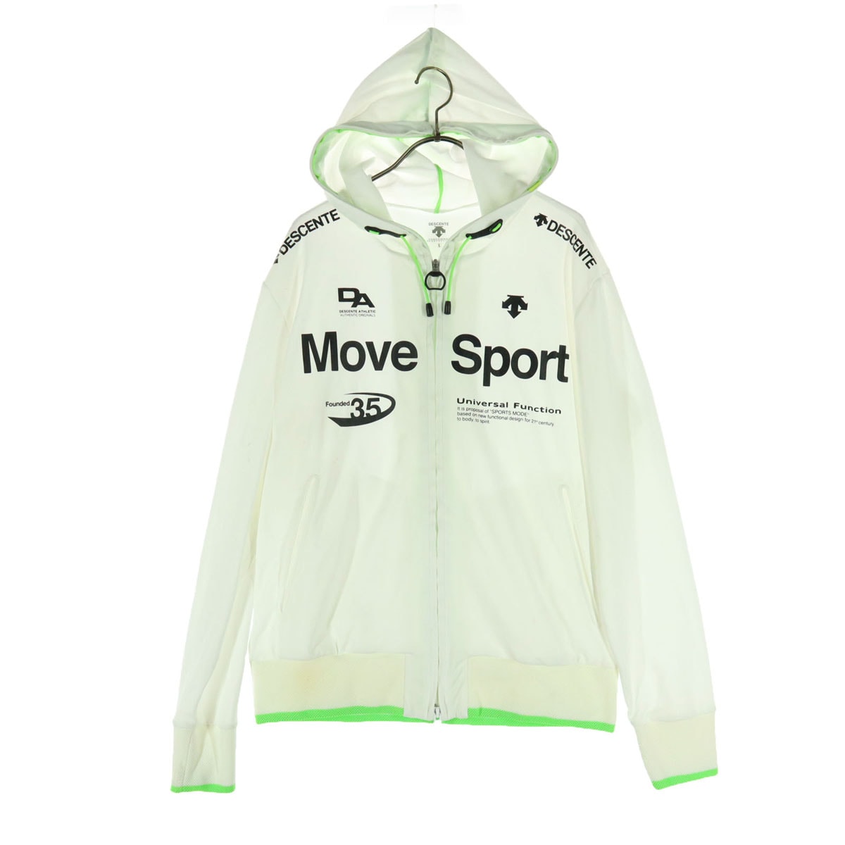 DESCENTE デサント ムーブスポーツ 長袖 フルジップ パーカー L ホワイト系