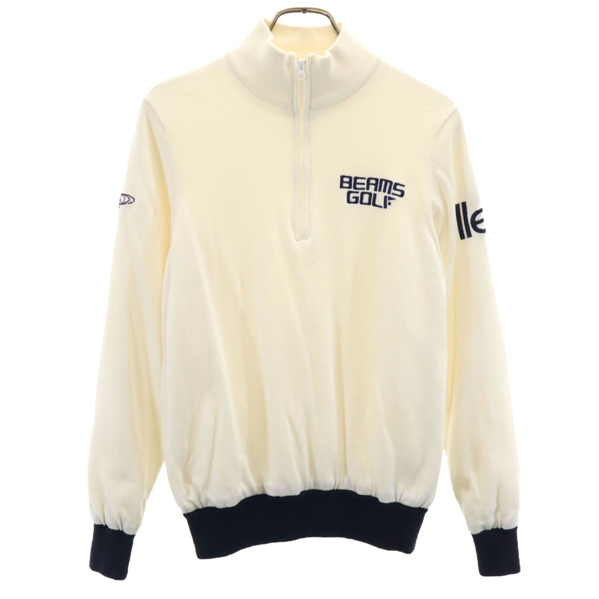 BEAMS GOLF ビームスゴルフ 長袖 ハーフジップ ニット M アイボリー