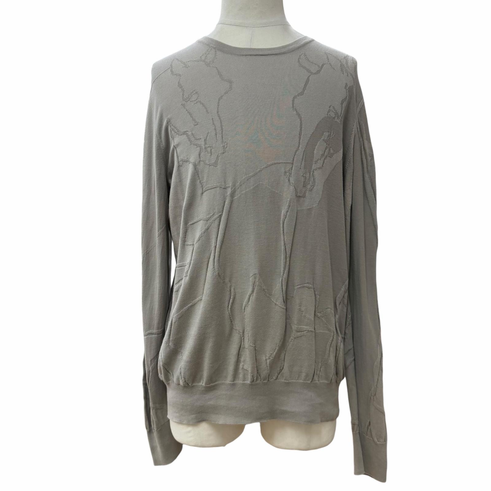 美品 エルメス セーター グレー メンズ L 11-5724