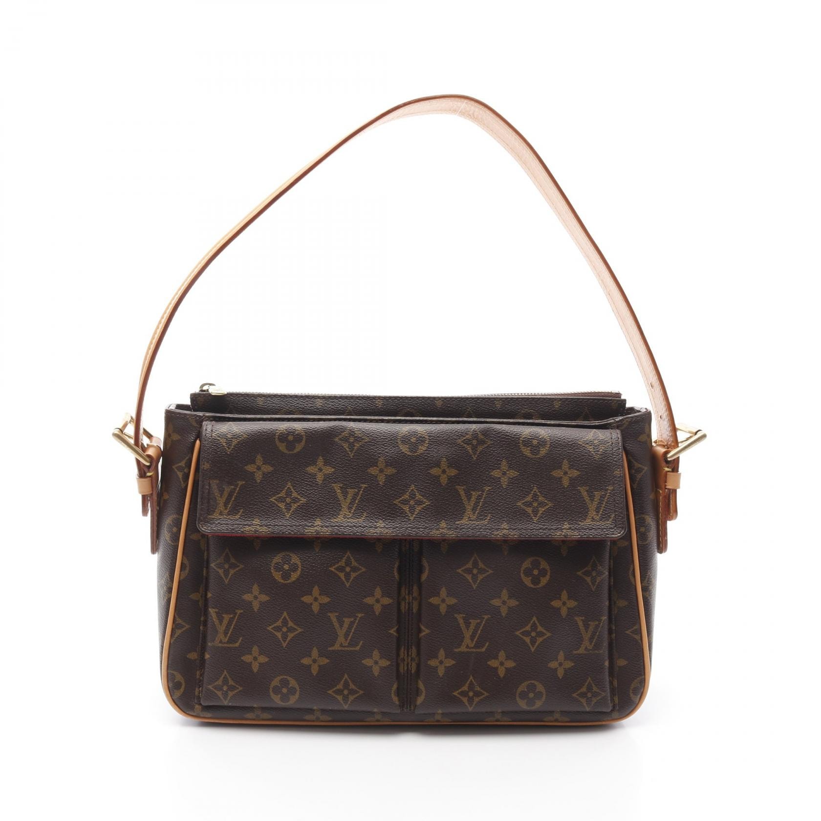 ルイ・ヴィトン LOUIS VUITTON ヴィバシテGM ショルダーバッグ バッグ PVCコーティングキャンバス レザー モノグラム レディース ブラウン系 M51163 【中古】