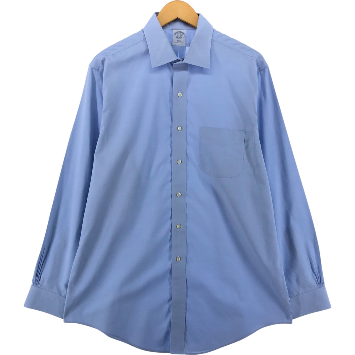 古着 ブルックスブラザーズ Brooks Brothers Est.1818 SLIM FIT ワイドカラー 長袖 コットンシャツ メンズL相当/eaa538701