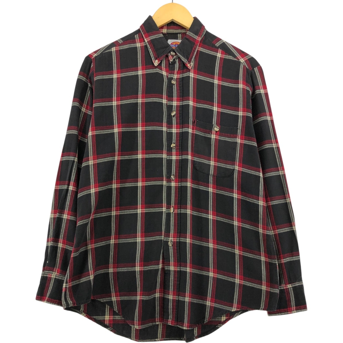 古着 ディッキーズ Dickies 長袖 ボタンダウン ライトネルチェックシャツ メンズM相当/eaa576736