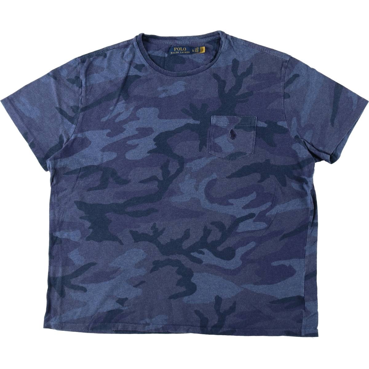 古着 ラルフローレン Ralph Lauren POLO RALPH LAUREN 迷彩柄 半袖 ワンポイントロゴポケットTシャツ メンズXL相当/eaa658285