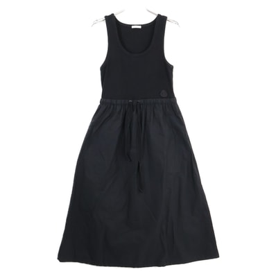 モンクレール 23年製 ブラック VESTITO リブニット ノースリーブ ワンピース S