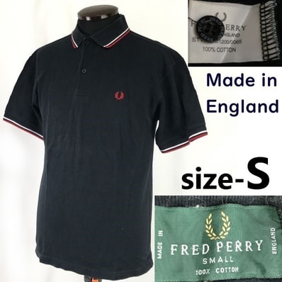 イングランド製★フレッドペリー/FRED PERRY★半袖ポロシャツ/ティップライン【メンズS/黒/black】ロゴ刺繍/Tops/Shirts◆cBH718