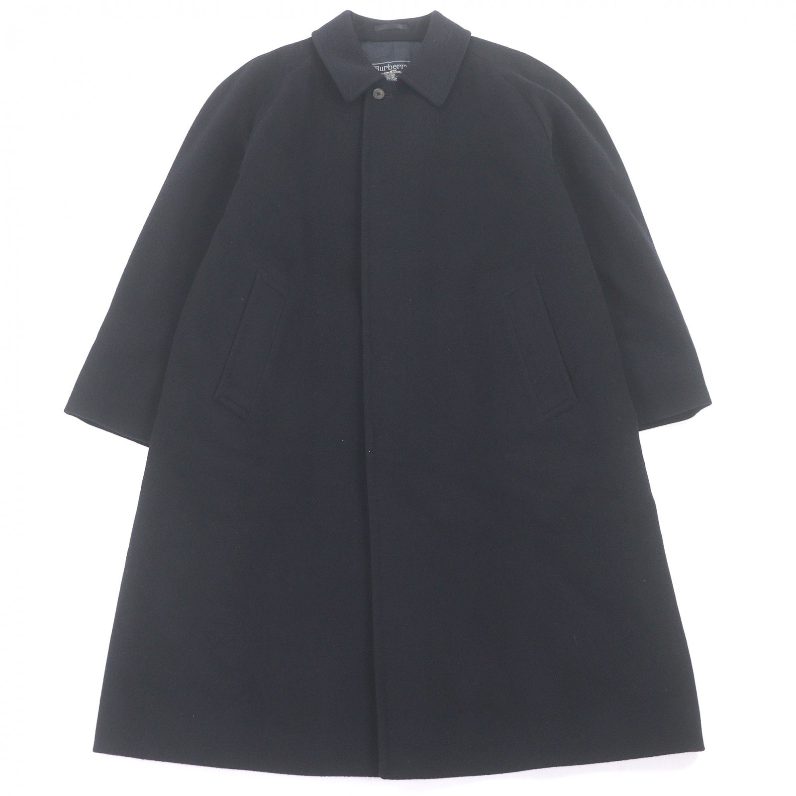美品 バーバリー ステンカラーコート ネイビー メンズ 94-175-6
