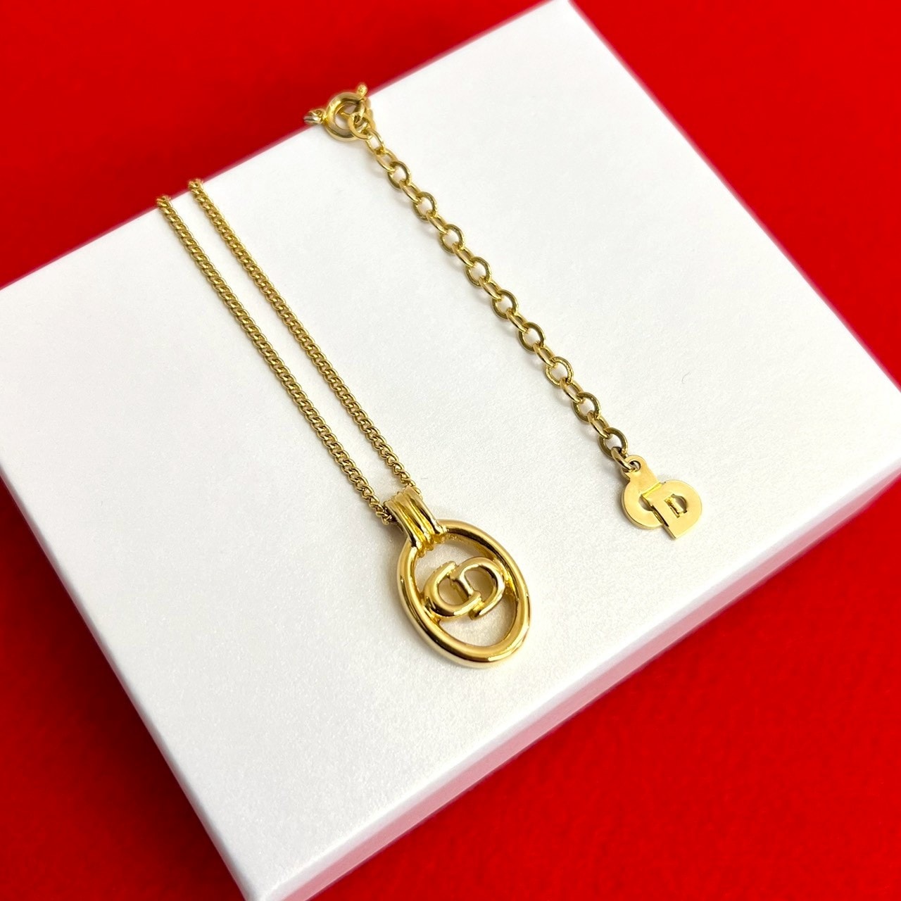 Christian Dior ディオール CD ロゴ GP ネックレス ゴールド
 s783b