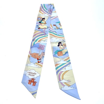 HERMES エルメス ツイリー スカーフ CARRES VOLANTS 空飛ぶカレ スカーフ H063849S シルク マルチカラー レディース【中古】