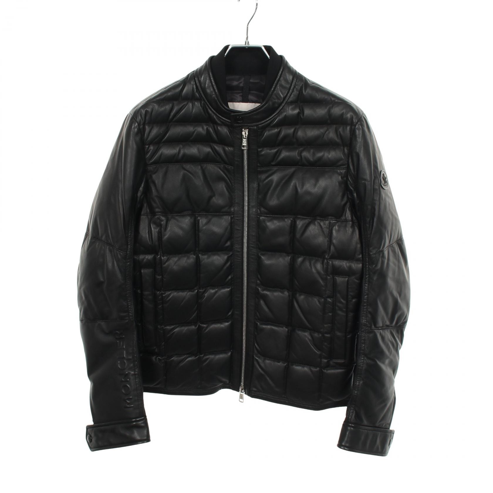 モンクレール MONCLER TRIONPHE ダウンジャケット 衣料品 アウター レザー メンズ ブラック系 1A52000 【中古】