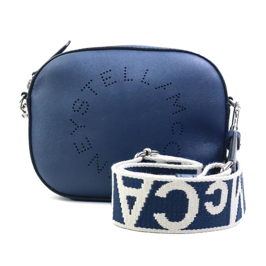 ステラマッカートニー Stella McCartney ショルダーバッグ フェイクレザー ネイビー レディース【中古】 h31989a