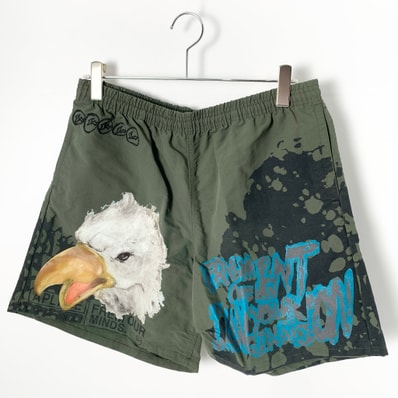 Travis Scott Fragment Cactus Jack Eagle Logo Shorts Olive Green