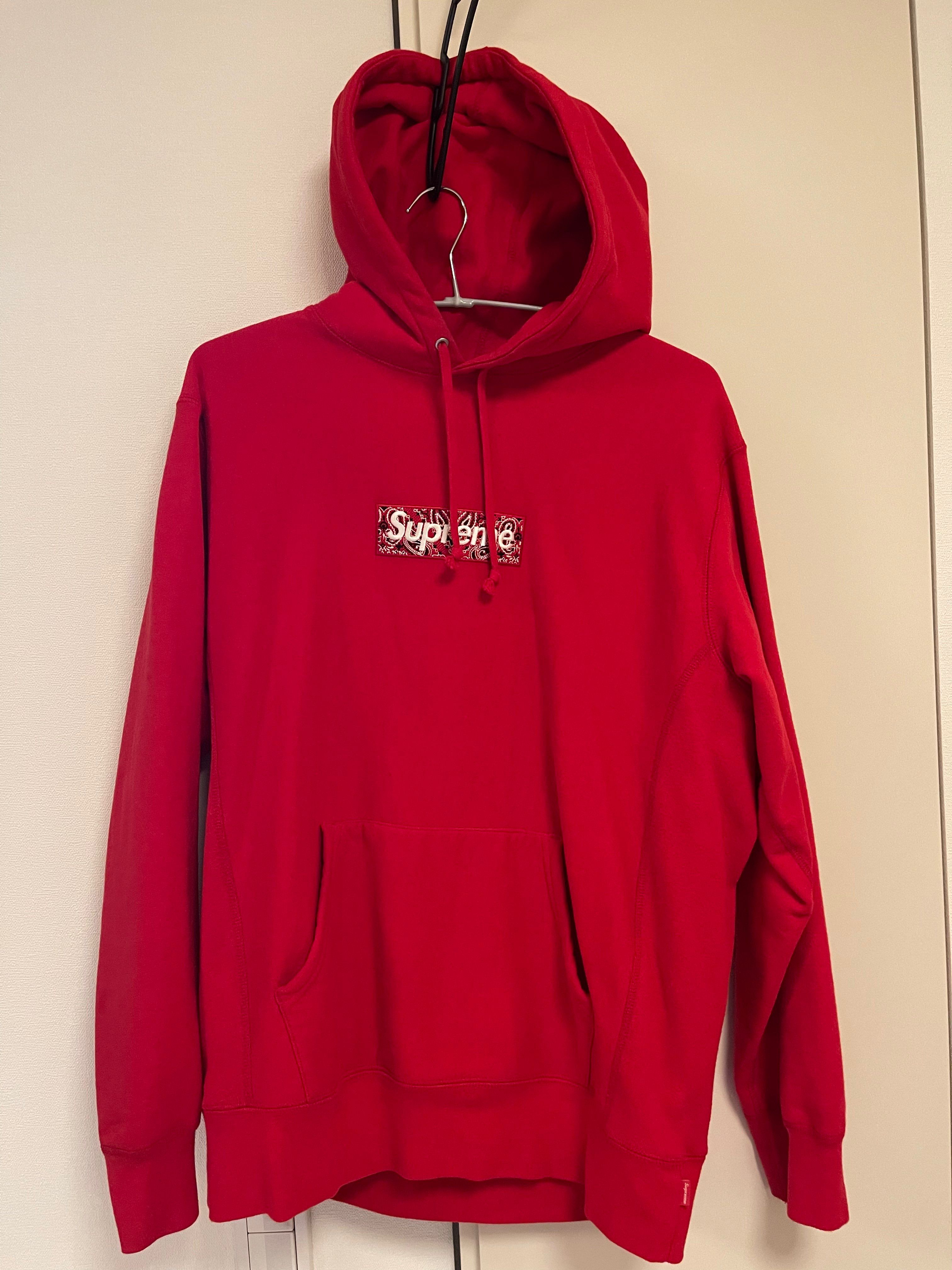 Supreme Bandana Box Logo Hooded Sweatshirt "Red"
