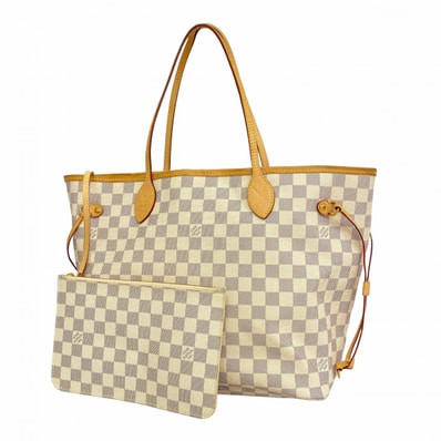 【6dc2959】ルイヴィトン トートバッグ ダミエ・アズール ネヴァーフルMM N40604 ホワイト【中古】レディース