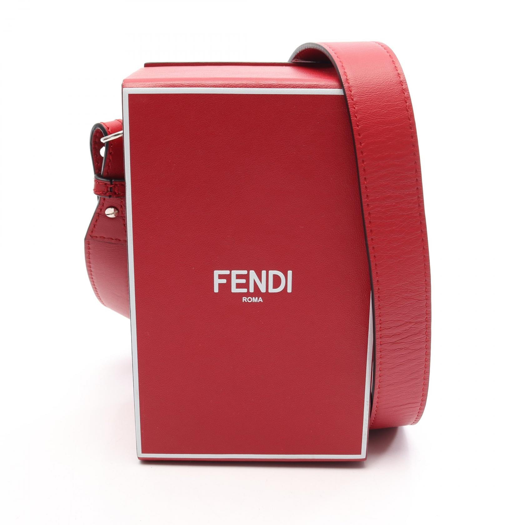 フェンディ FENDI ボックス ショルダーバッグ バッグ レザー メンズ レディース レッド系 【中古】