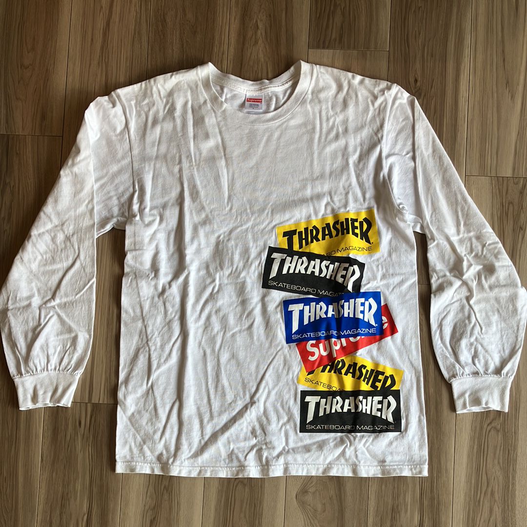 Supreme / Thrasher® Multi Logo L/S Tee "White"