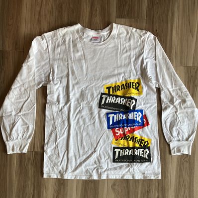 Supreme / Thrasher® Multi Logo L/S Tee "White"