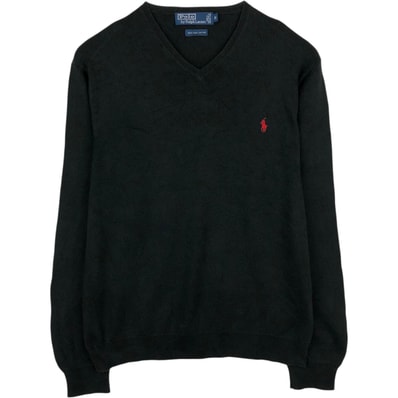 古着 ラルフローレン Ralph Lauren POLO by Ralph Lauren Vネック ピマコットンニットセーター メンズM相当/eaa637226