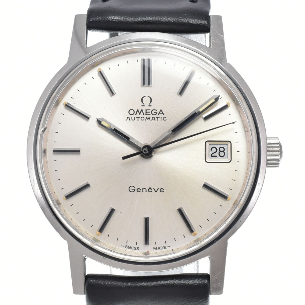 オメガ OMEGA 166.0163 ヴィンテージ ジュネーブ デイト Cal.1012 シルバー 自動巻き メンズ 良品 腕時計 I#150628