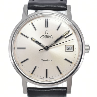 オメガ OMEGA 166.0163 ヴィンテージ ジュネーブ デイト Cal.1012 シルバー 自動巻き メンズ 良品 腕時計 I#150628