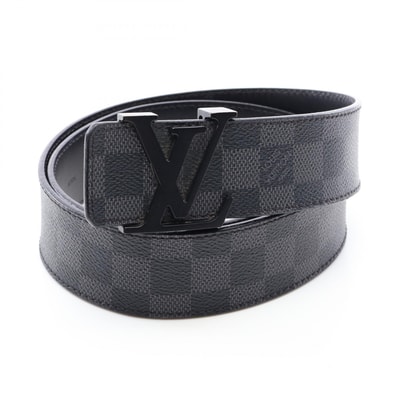 ルイ・ヴィトン LOUIS VUITTON サンチュール LV イニシアル ダミエグラフィット ベルト 衣料品 PVC メンズ ブラック系 M9808 【中古】