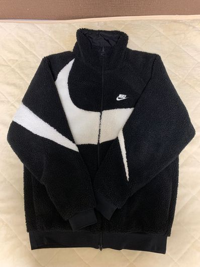 Nike Big Swoosh Reversible Boa Jacket "Black Sail"