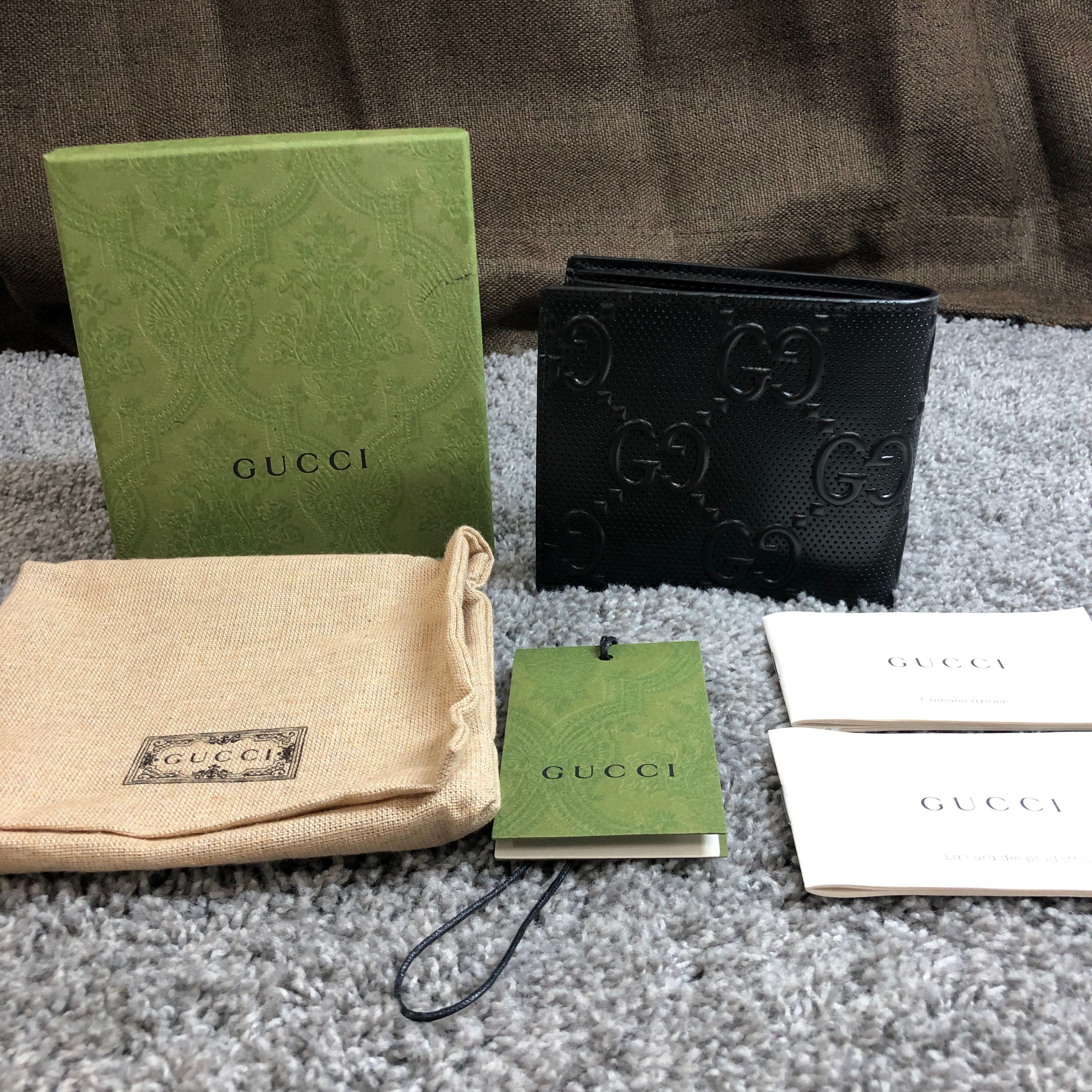 GUCCI GG Embossed Coin Wallet "Black"