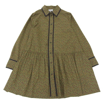 ガニー Printed Cotton Mini Shirt Dress シャツ ワンピース レディース グリーン系 36 64J10294 F8523 36