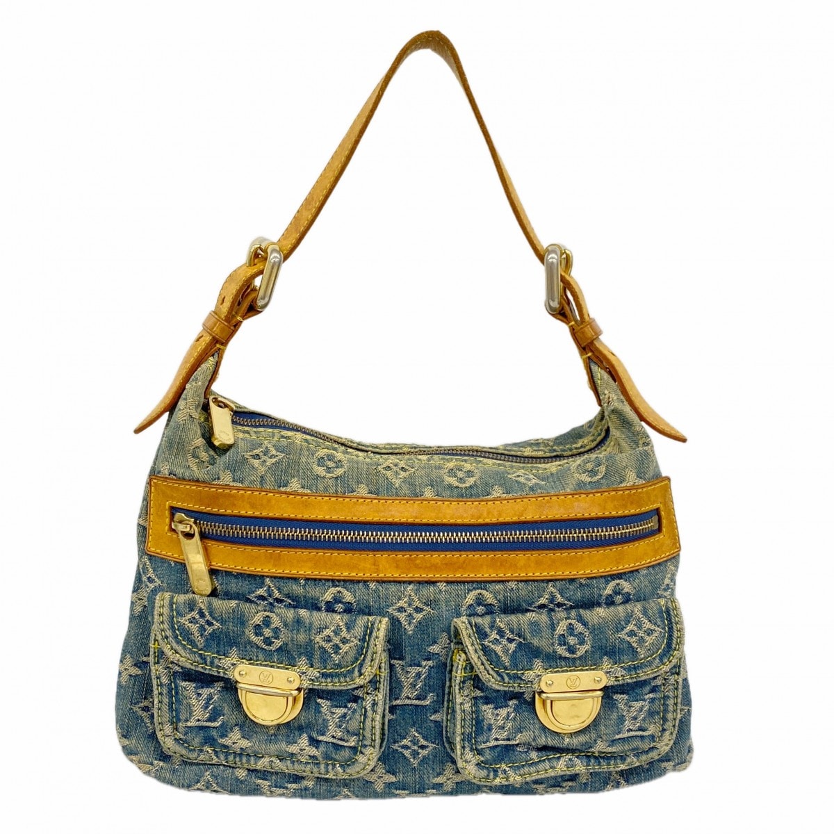 【6dc3570】ルイヴィトン ショルダーバッグ モノグラム・デニム バギーPM M95049 ブルー【中古】レディース