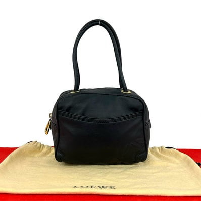 LOEWE ロエベ アナグラム ロゴ レザー ハンドバッグ ブラック
28170