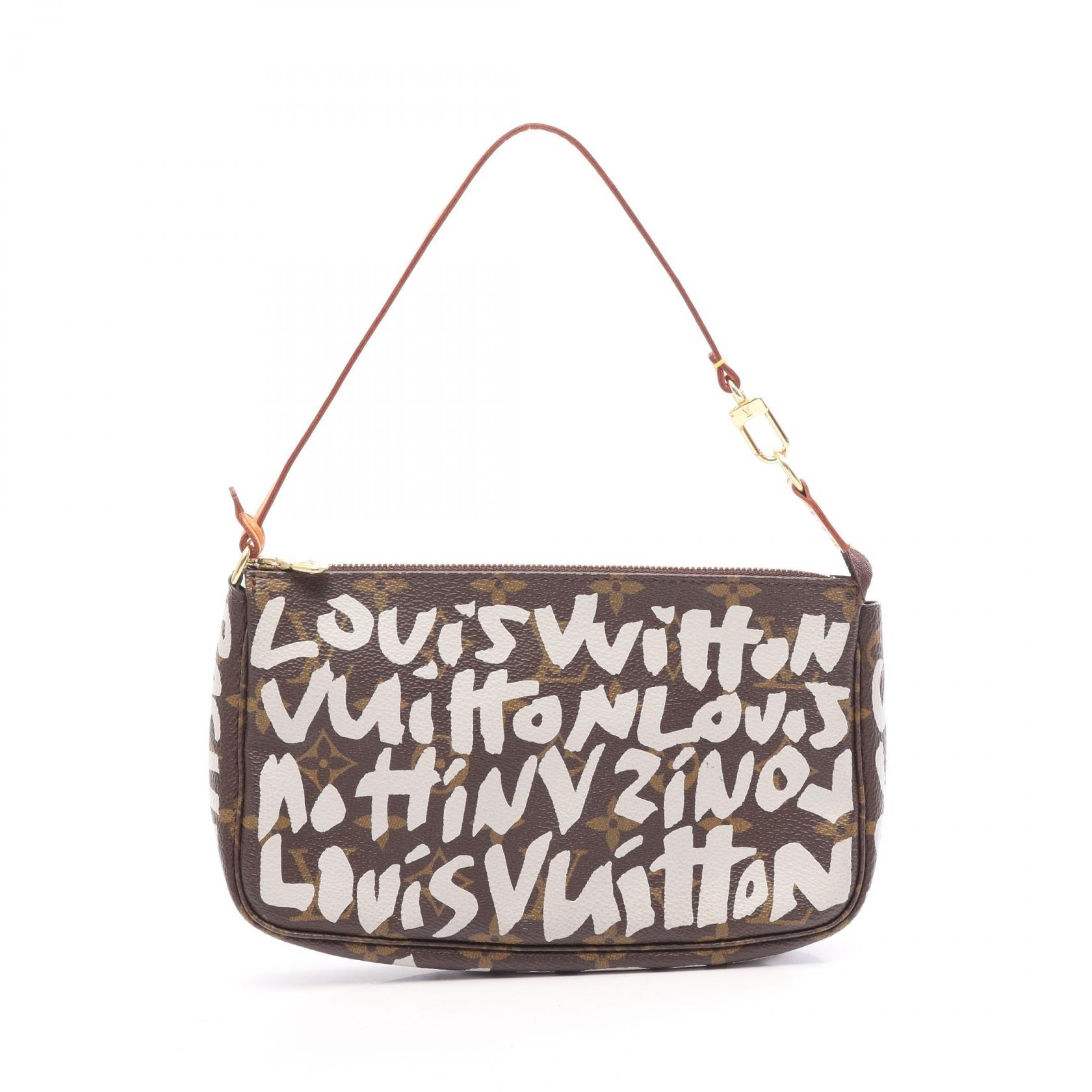 ルイ・ヴィトン LOUIS VUITTON ポシェットアクセソワール ハンドバッグ バッグ PVCコーティングキャンバス レザー モノグラム・グラフィ アルジャン レディース ブラウン系 / グレー系 M92192 【中古】
