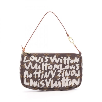 ルイ・ヴィトン LOUIS VUITTON ポシェットアクセソワール ハンドバッグ バッグ PVCコーティングキャンバス レザー モノグラム・グラフィ アルジャン レディース ブラウン系 / グレー系 M92192 【中古】