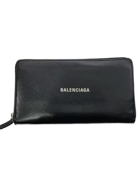 BALENCIAGA Cash Continetal Zip Around Wallet "Black"