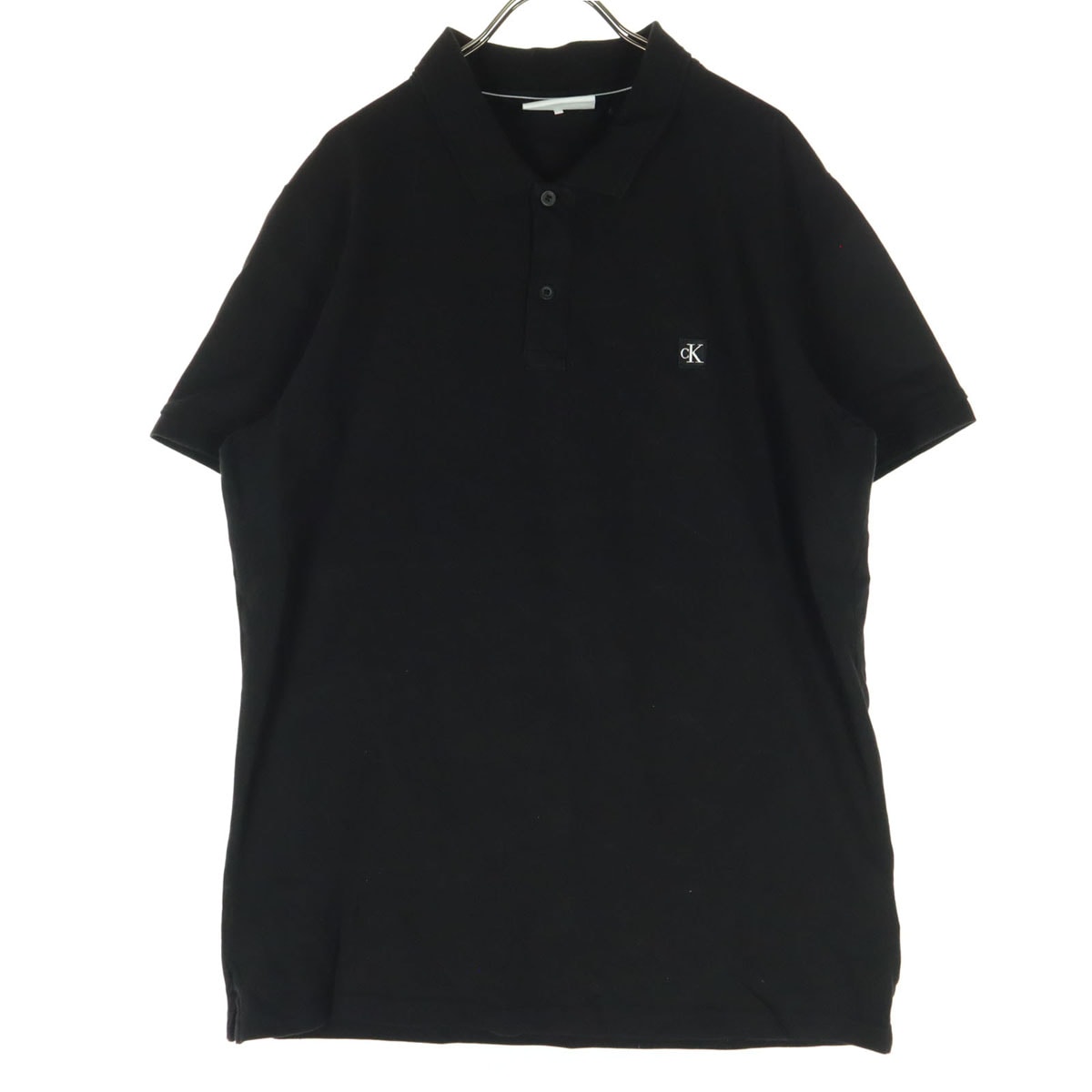 Calvin klein Jeans カルバンクラインジーンズ ワンポイントロゴ 半袖 ポロシャツ XL ブラック