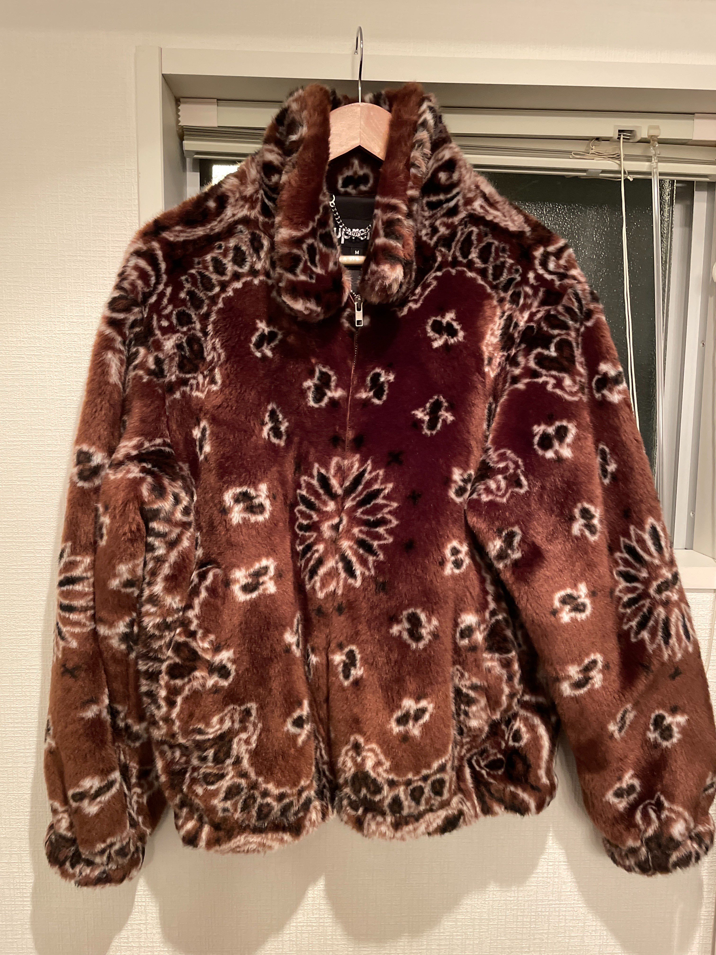 Supreme Bandana Faux Fur Bomber Jacket "Brown"