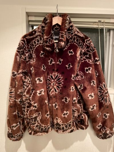 Supreme Bandana Faux Fur Bomber Jacket "Brown"