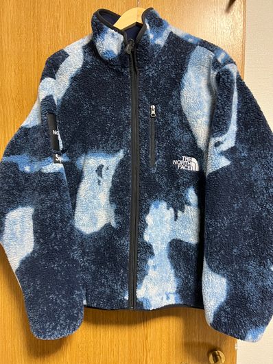 Supreme x The North Face Bleached Denim Print Fleece Jacket "Indigo"