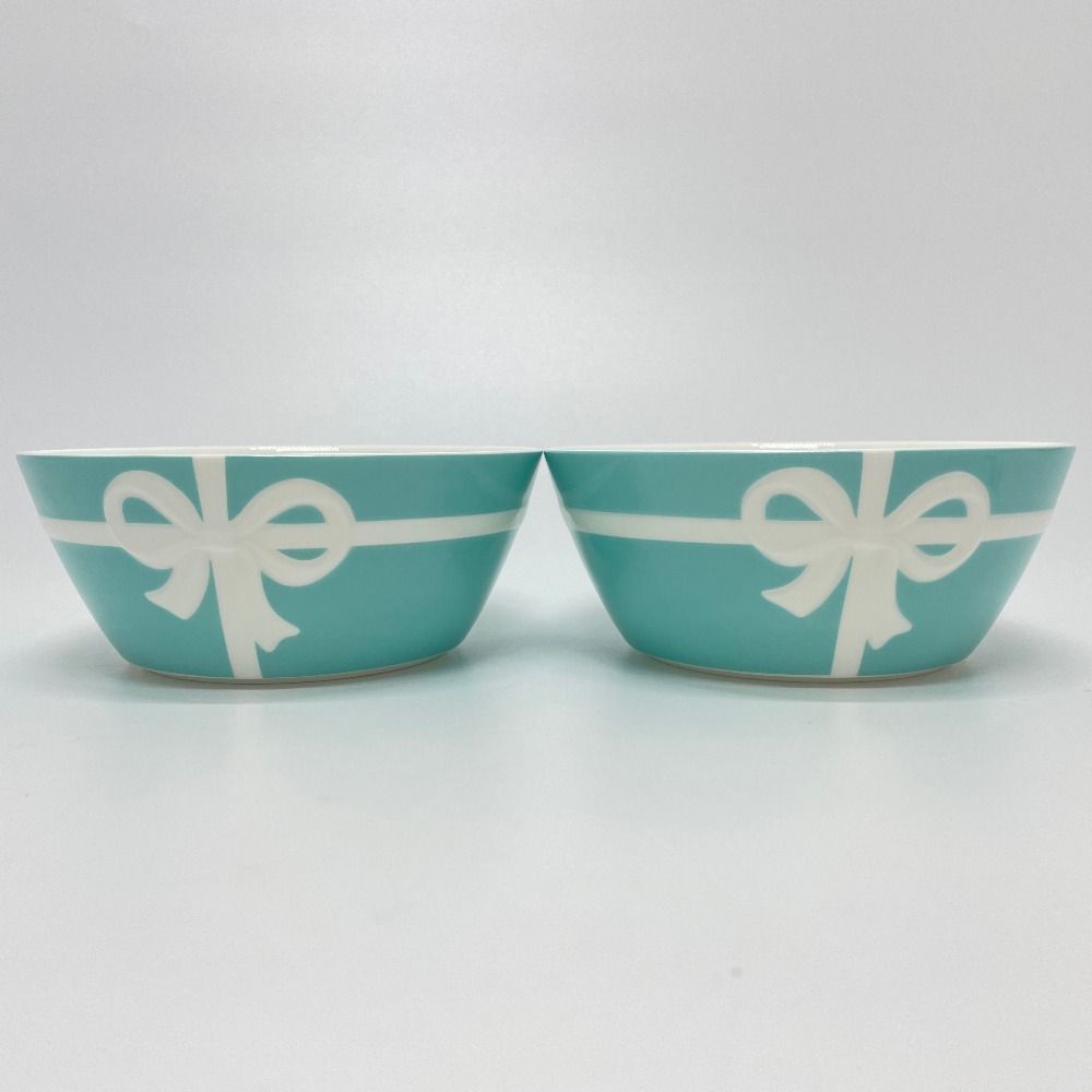 ティファニー リボン ブルーボックス ボウルセット お皿 ブルー 未使用