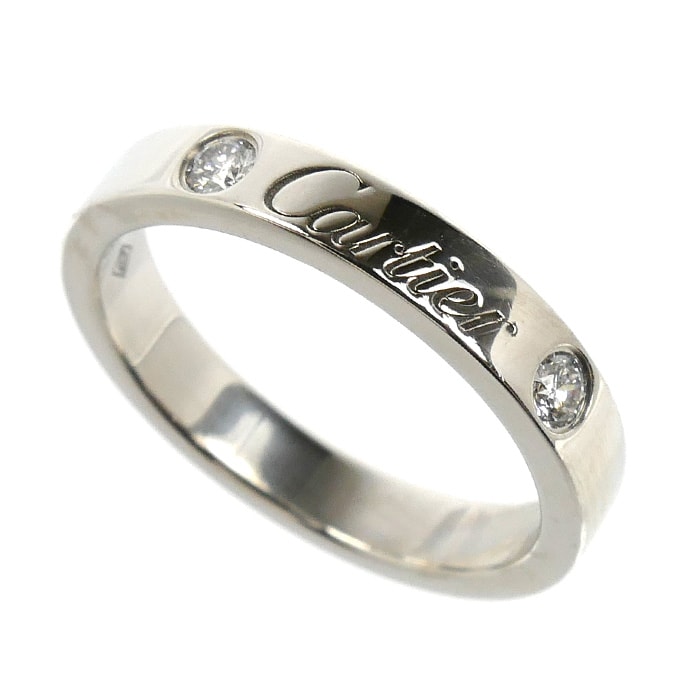 CARTIER カルティエ Pt950プラチナ ウエディング リング・指輪 B4077846 ダイヤモンド 6.5号 46 4.2g レディース【中古】【美品】