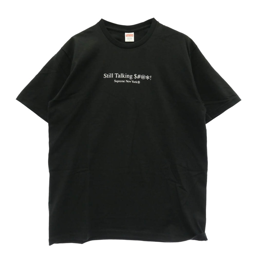 Supreme シュプリーム 22SS Still Talking Tee スティル トーキング プリント Tシャツ 半袖 カットソー ブラック系 L【美品】【中古】