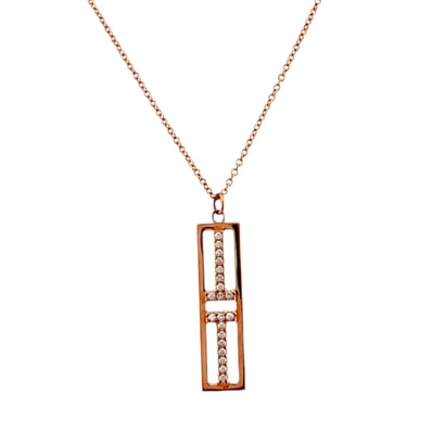 ティファニー Tトゥー オープン バーティカル ネックレス 18金 K18ピンクゴールド ダイヤモンド レディース TIFFANY&Co. 中古