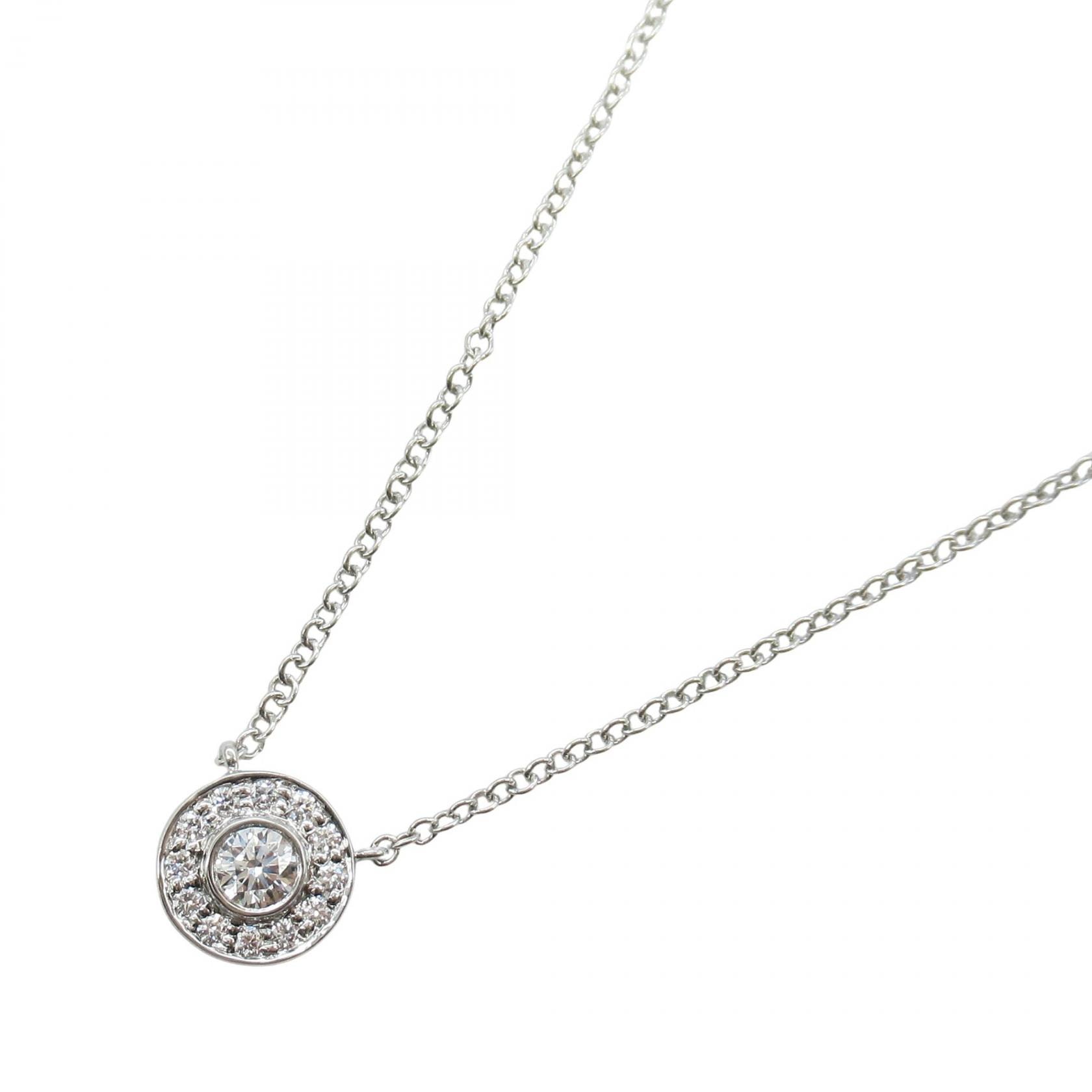 ティファニー TIFFANY＆CO サークレット ダイヤ ネックレス ネックレス ジュエリー Pt950プラチナ ダイヤモンド レディース シルバー系 / クリア系 【中古】