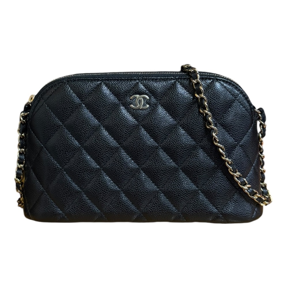 シャネル マトラッセ ショルダーバッグ キャビアスキン AP4016 ブラック レディース CHANEL 中古