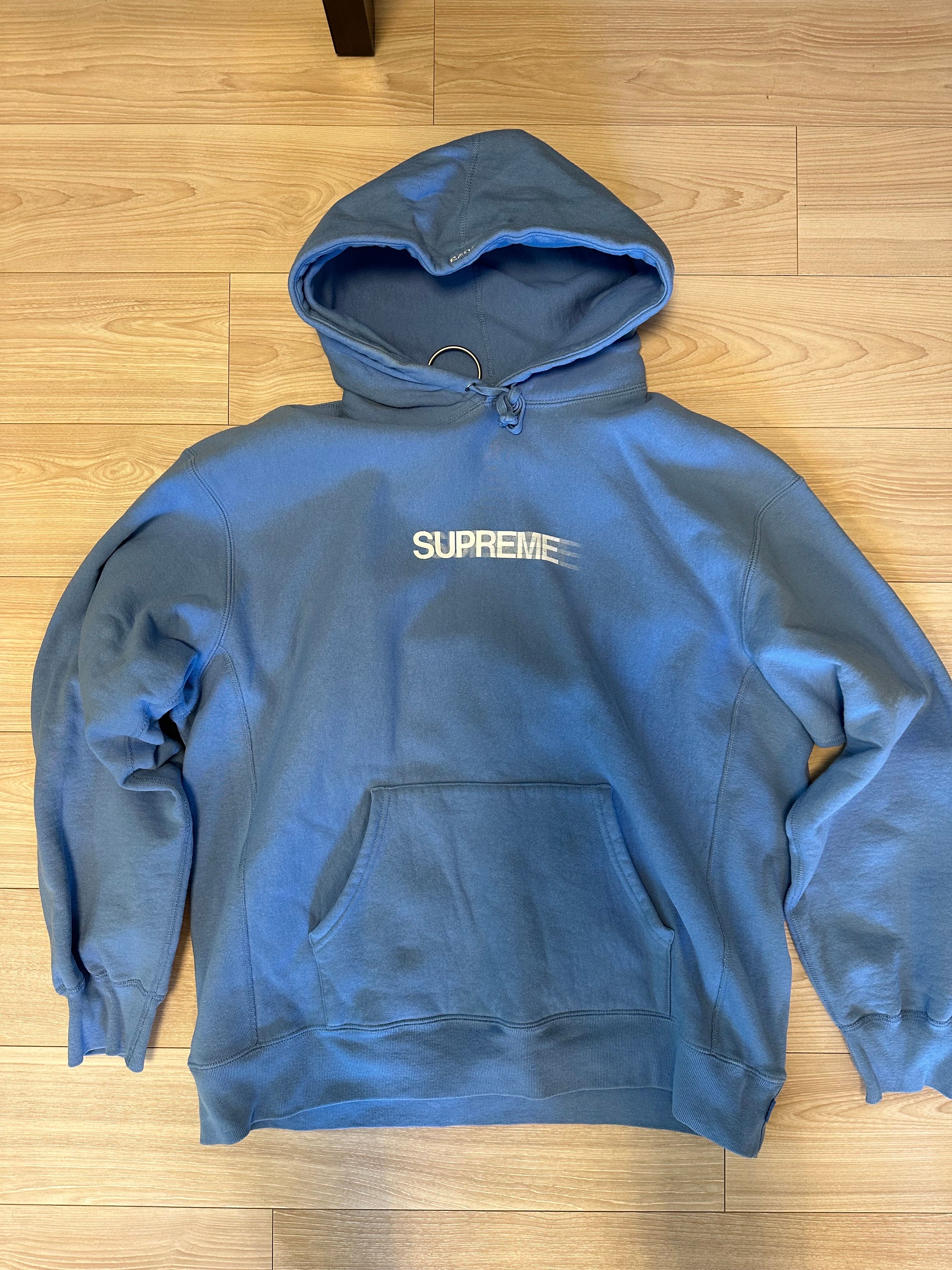 Supreme Motion Logo Hooded Sweatshirt "Light Blue" (23SS)