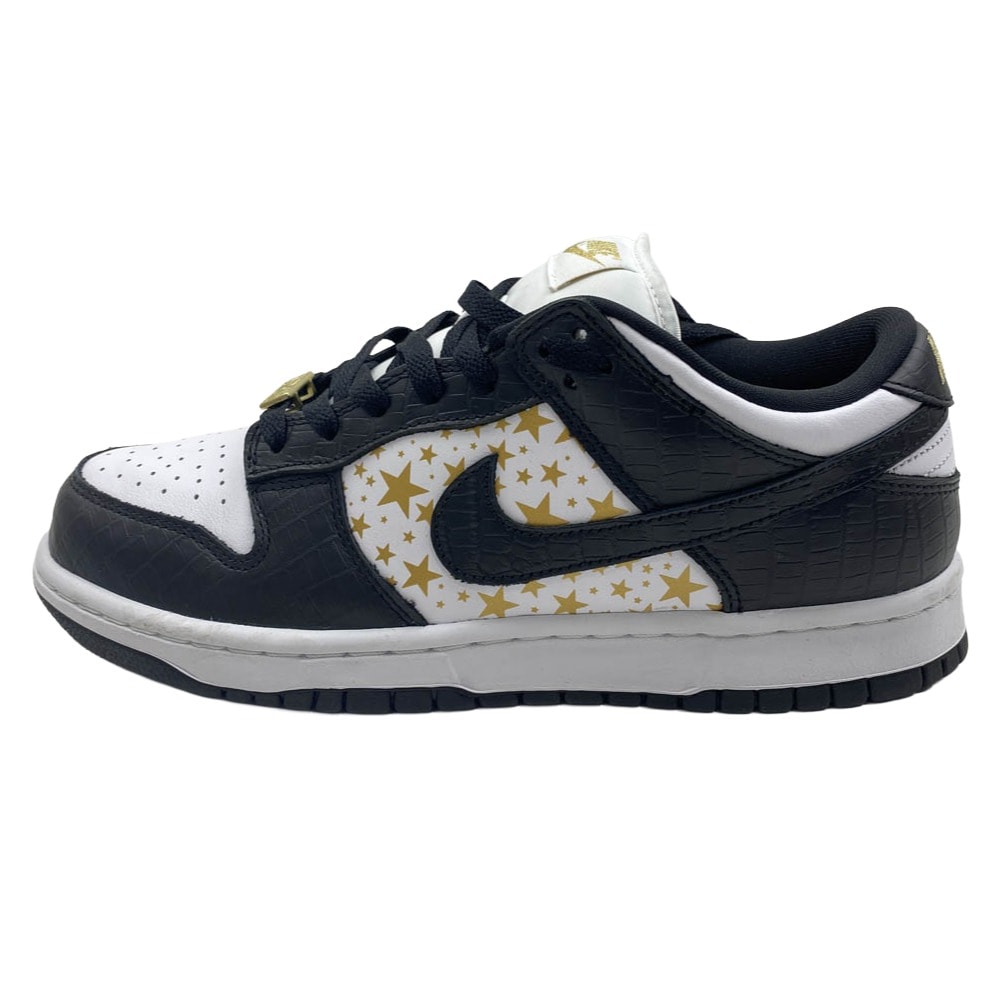 Supreme シュプリーム スニーカー DH3228-102 【フェイクバスターズ鑑定済】× Nike SB ナイキエスビー Dunk Low OG QS Gold Stars White Black ダンク ロー OG QS 【美品】【中古】