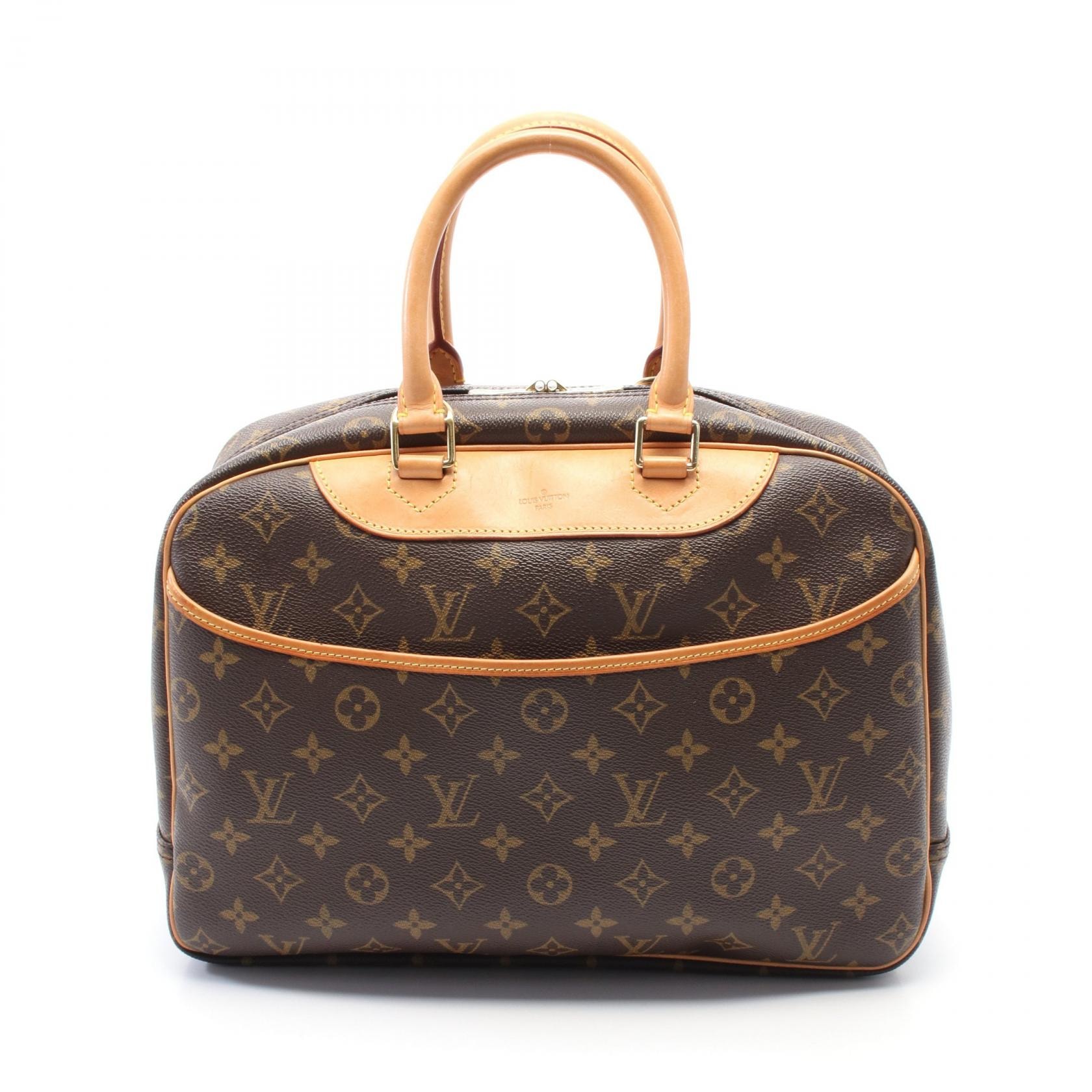 ルイ・ヴィトン LOUIS VUITTON ドーヴィル ボーリングヴァニティ モノグラム ハンドバッグ バッグ PVCコーティングキャンバス レザー レディース ブラウン系 M47270 【中古】