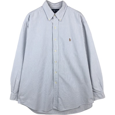 古着 ラルフローレン Ralph Lauren BLAKE 長袖 ボタンダウンストライプシャツ メンズL相当/eaa666370
