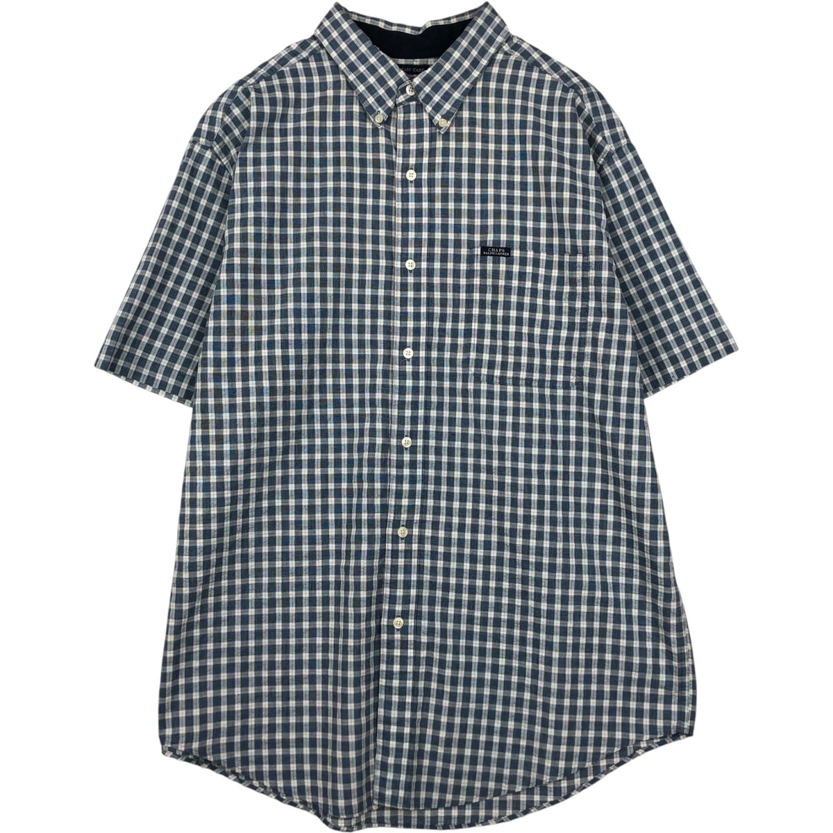 古着 ラルフローレン Ralph Lauren CHAPS チャップス EASY CARE 半袖 ボタンダウン チェックシャツ メンズXL相当/eaa638328