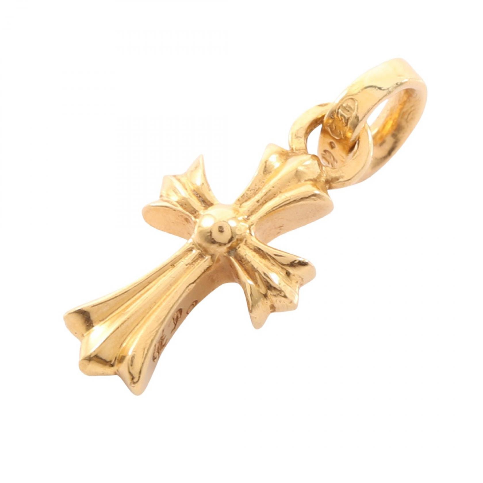 Chrome Hearts CH Cross Baby Fat 22K Gold Pendant Top "Gold"