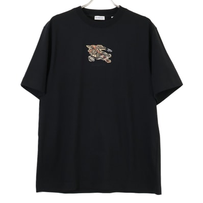 バーバリー 8116169 ブラック エクエストリアンナイトロゴTシャツ XL