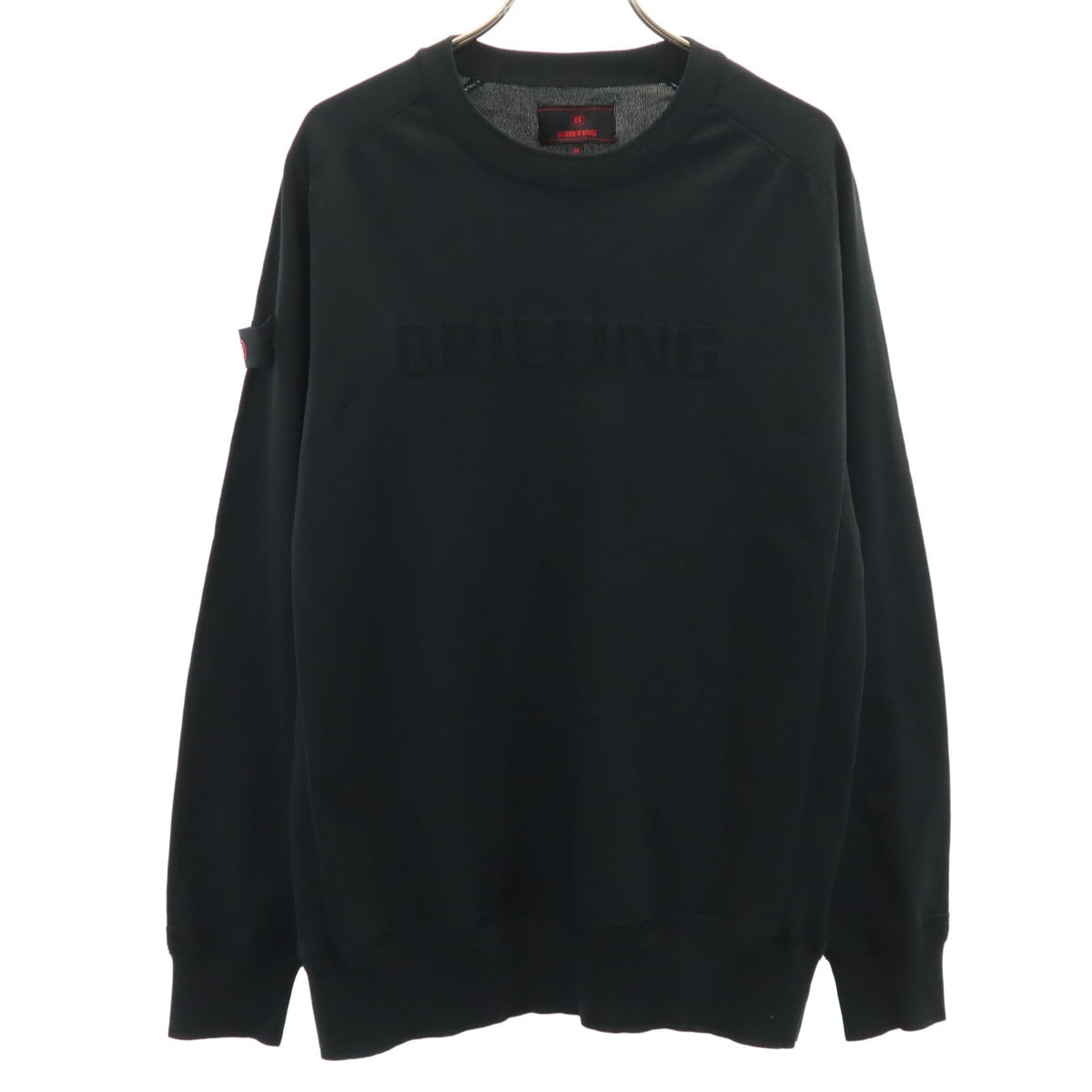 美品 BRIEFING ブリーフィング ゴルフ 長袖 クルーネック ニット M ブラック